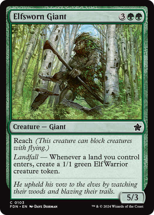 Elfsworn Giant (FDN-103) [Foundations] Foil MTG Single Wizards of the Coast
