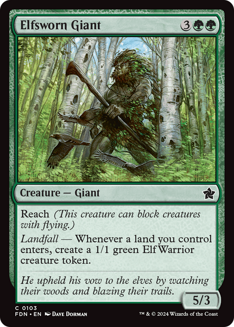 Elfsworn Giant (FDN-103) [Foundations] MTG Single Wizards of the Coast