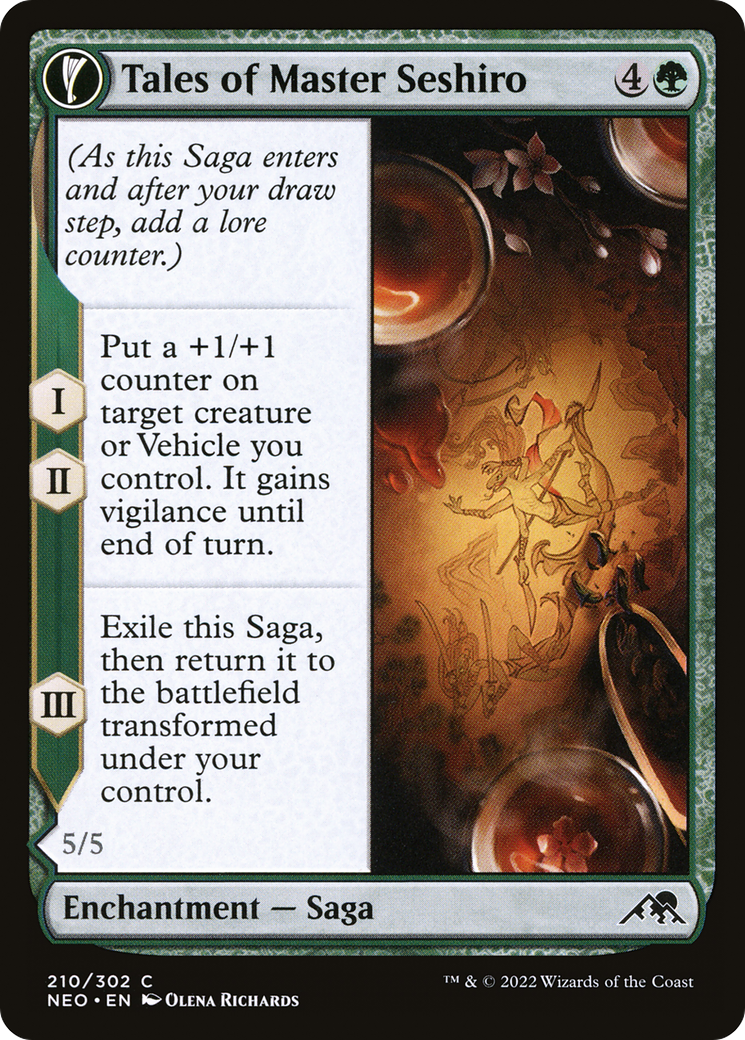 Tales of Master Seshiro // Seshiro's Living Legacy (NEO-210) [Kamigawa: Neon Dynasty] MTG Single Wizards of the Coast
