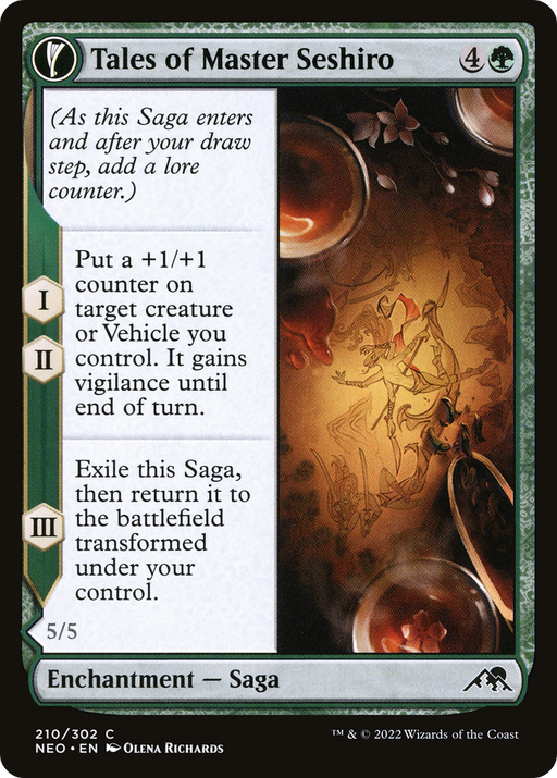 Tales of Master Seshiro // Seshiro's Living Legacy (NEO-210) [Kamigawa: Neon Dynasty] MTG Single Wizards of the Coast