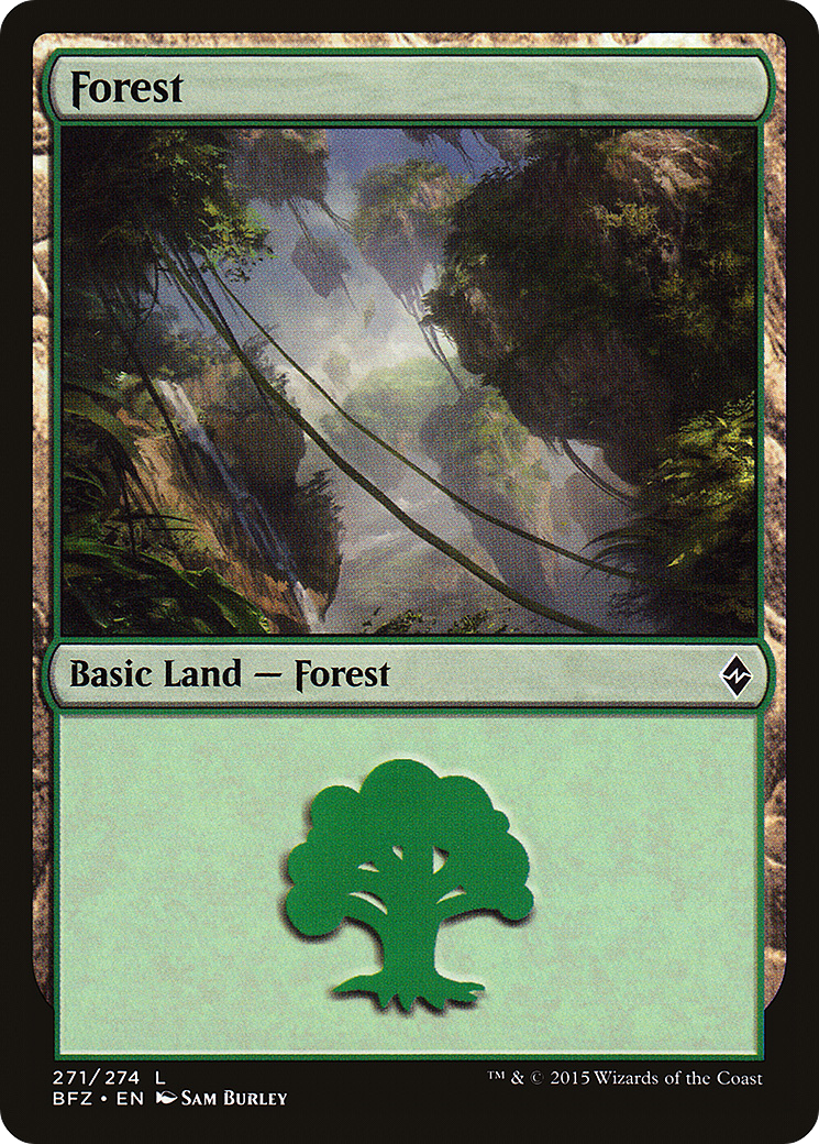 Forest (BFZ-271A) [Battle for Zendikar] MTG Single Wizards of the Coast