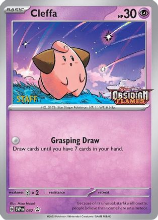 Cleffa - 037 (Prerelease) [Staff] (37) Holofoil [Promos: SV Promo Cards] Pokemon Single Pokémon