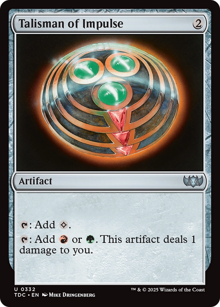 Talisman of Impulse (TDC-332) [Commander: Tarkir: Dragonstorm] MTG Single Wizards of the Coast