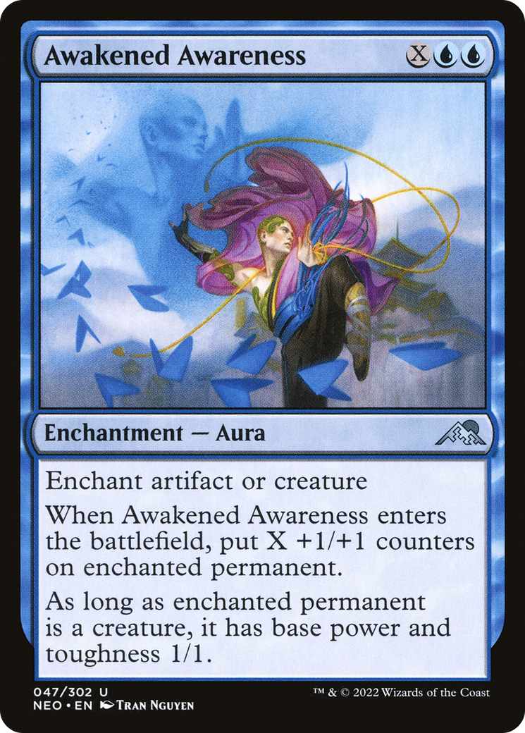 Awakened Awareness (NEO-047) [Kamigawa: Neon Dynasty] Foil MTG Single Wizards of the Coast