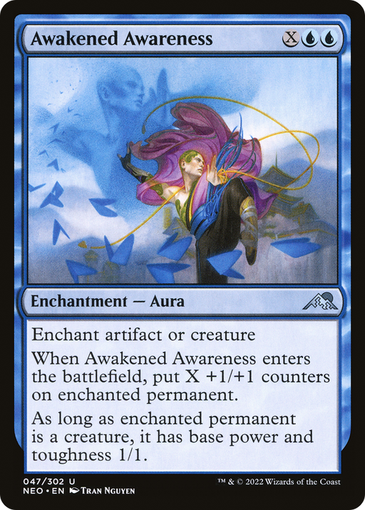 Awakened Awareness (NEO-047) [Kamigawa: Neon Dynasty] Foil MTG Single Wizards of the Coast