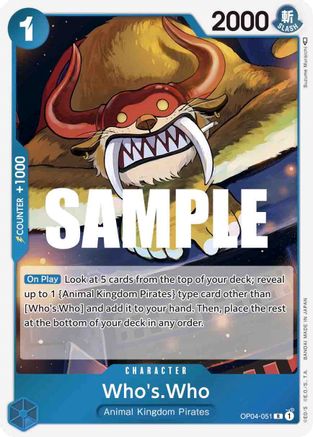 Who's.Who (OP04-051) [Kingdoms of Intrigue] Foil One Piece Single Bandai