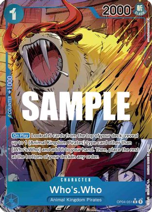 Who's.Who (Alternate Art) (OP04-051) [Kingdoms of Intrigue] Foil One Piece Single Bandai