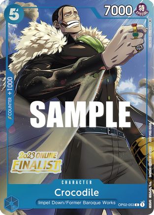 Crocodile (Online Regional 2023) [Finalist] (OP02-053) [One Piece Promotion Cards] Foil One Piece Single Bandai