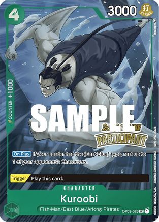 Kuroobi (Online Regional 2023) [Participant] (OP03-026) [One Piece Promotion Cards] Foil One Piece Single Bandai