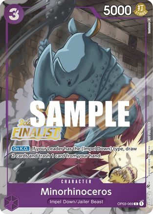 Minorhinoceros (Online Regional 2023) [Finalist] (OP03-069) [One Piece Promotion Cards] Foil One Piece Single Bandai