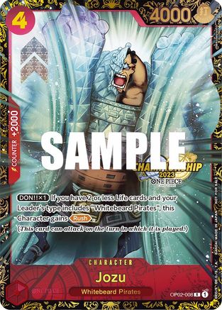 Jozu (Championship 2023) (OP02-008) [One Piece Promotion Cards] Foil One Piece Single Bandai