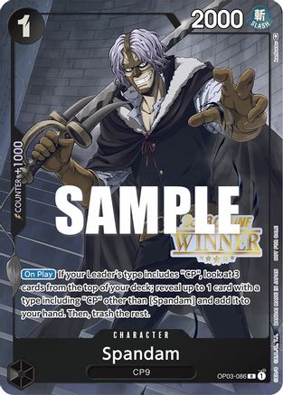 Spandam (Online Regional 2023) [Winner] (OP03-086) [One Piece Promotion Cards] Foil One Piece Single Bandai