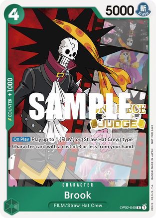 Brook (Judge Pack Vol. 2) (OP02-040) [One Piece Promotion Cards] Foil One Piece Single Bandai