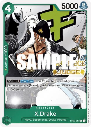 X.Drake (Judge Pack Vol. 2) (ST02-014) [One Piece Promotion Cards] Foil One Piece Single Bandai