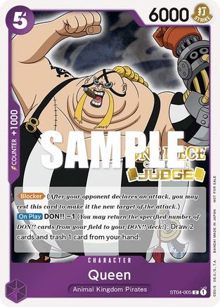 Queen (Judge Pack Vol. 2) (ST04-005) [One Piece Promotion Cards] Foil One Piece Single Bandai
