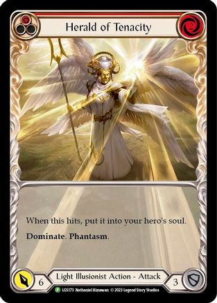 Herald of Tenacity (Red) [LGS173] (Promo)  Rainbow Foil Flesh And Blood Single Flesh And Blood   