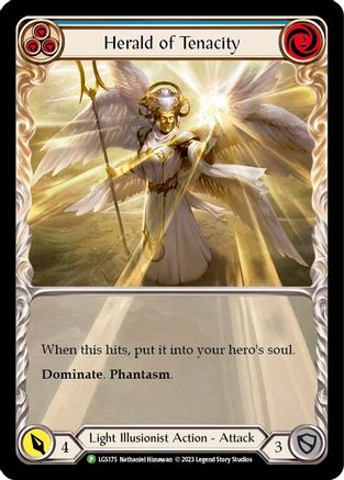Herald of Tenacity (Blue) [LGS175] (Promo)  Rainbow Foil Flesh And Blood Single Flesh And Blood   