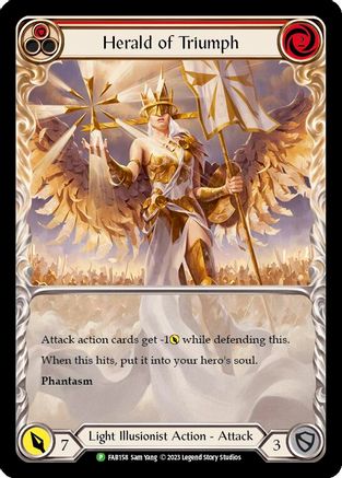 Herald of Triumph (Red) [FAB158] (Promo)  Rainbow Foil Flesh And Blood Single Flesh And Blood   