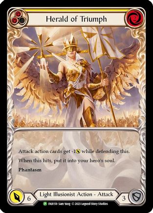 Herald of Triumph (Yellow) [FAB159] (Promo)  Rainbow Foil Flesh And Blood Single Flesh And Blood   