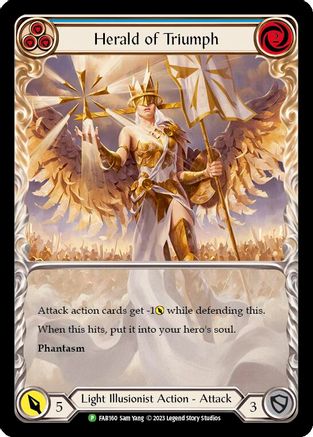 Herald of Triumph (Blue) [FAB160] (Promo)  Rainbow Foil Flesh And Blood Single Flesh And Blood   