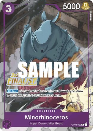 Minorhinoceros (Offline Regional 2023) [Finalist] (OP03-069) [One Piece Promotion Cards] Foil One Piece Single Bandai