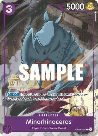 Minorhinoceros (Offline Regional 2023) [Winner] (OP03-069) [One Piece Promotion Cards] Foil One Piece Single Bandai