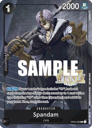 Spandam (Offline Regional 2023) [Winner] (OP03-086) [One Piece Promotion Cards] Foil One Piece Single Bandai