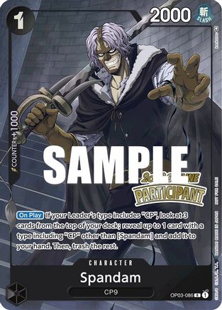 Spandam (Offline Regional 2023) [Participant] (OP03-086) [One Piece Promotion Cards] Foil One Piece Single Bandai