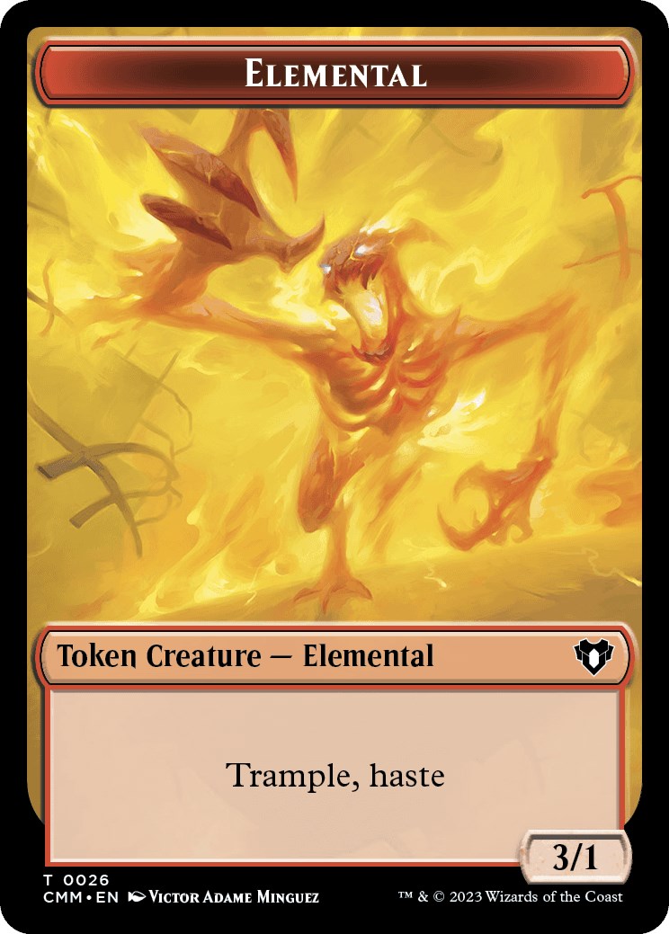Elemental (0026) // Emblem - Teferi, Temporal Archmage Double-Sided Token [Commander Masters Tokens] High End MTG Single Magic: The Gathering