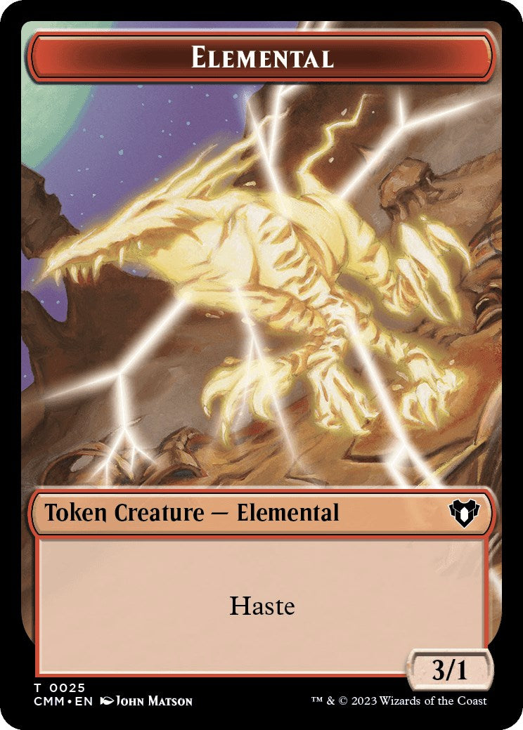 Elemental (0025) // Saproling Double-Sided Token [Commander Masters Tokens] High End MTG Single Magic: The Gathering
