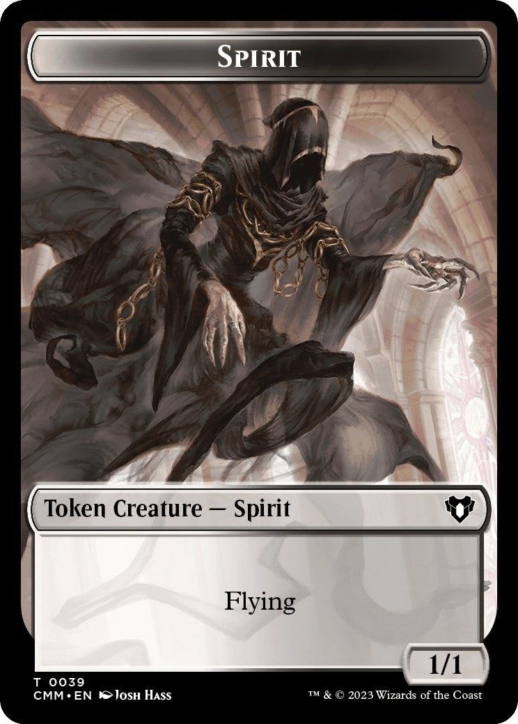Spirit (0039) // Elf Druid Double-Sided Token [Commander Masters Tokens] High End MTG Single Magic: The Gathering