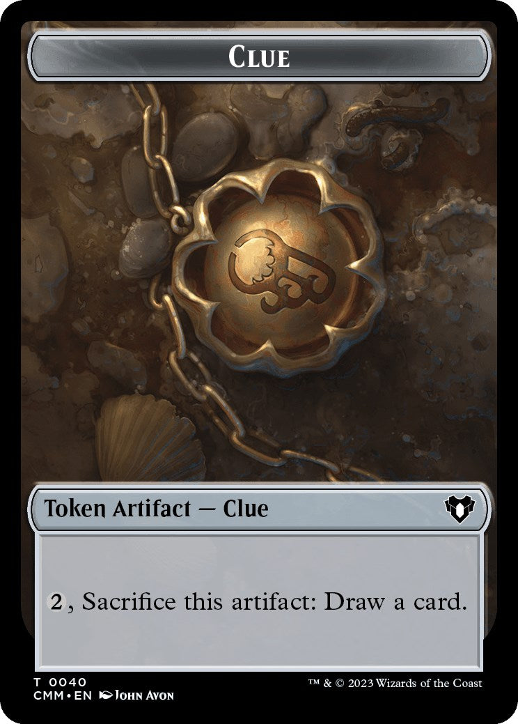 Clue // Stoneforged Blade Double-Sided Token [Commander Masters Tokens] High End MTG Single Magic: The Gathering