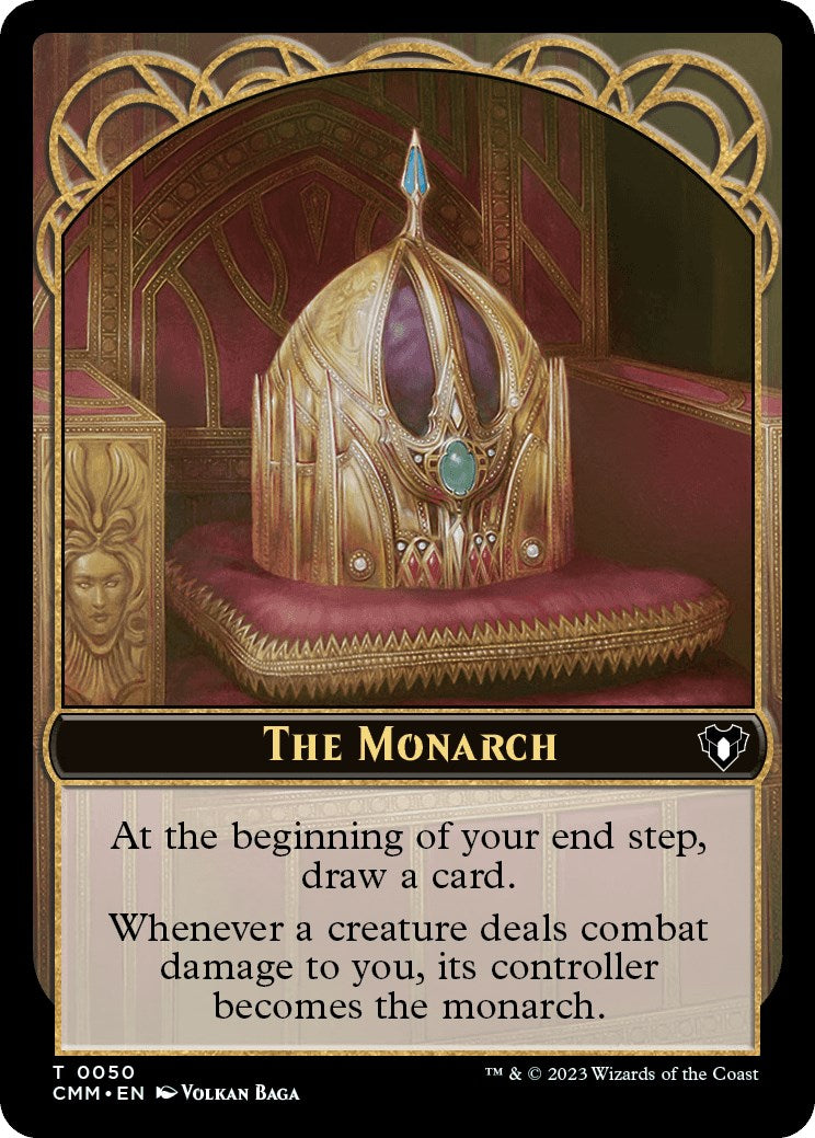 The Monarch // Emblem - Ob Nixilis of the Black Oath Double-Sided Token [Commander Masters Tokens] High End MTG Single Magic: The Gathering