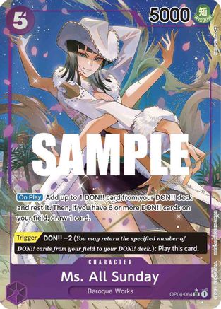 Ms. All Sunday (Alternate Art) (OP04-064) [Kingdoms of Intrigue] Foil One Piece Single Bandai
