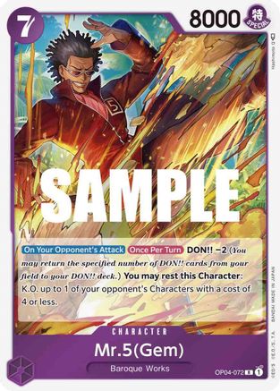 Mr.5 (Gem) (OP04-072) [Kingdoms of Intrigue] Foil One Piece Single Bandai