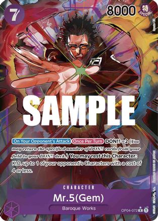 Mr.5 (Gem) (Alternate Art) (OP04-072) [Kingdoms of Intrigue] Foil One Piece Single Bandai