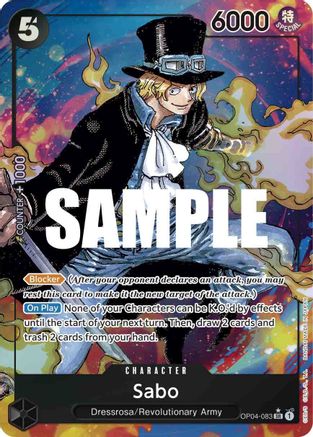 Sabo (Alternate Art) (OP04-083) [Kingdoms of Intrigue] Foil One Piece Single Bandai
