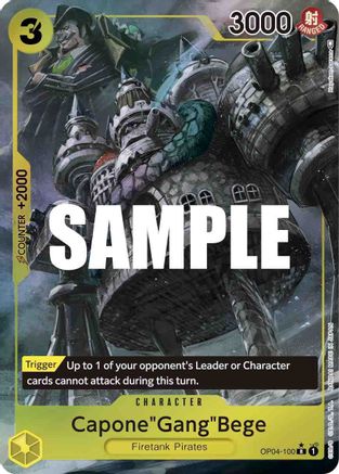Capone"Gang"Bege (Alternate Art) (OP04-100) [Kingdoms of Intrigue] Foil One Piece Single Bandai