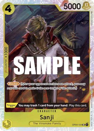 Sanji (104) (OP04-104) [Kingdoms of Intrigue] Foil One Piece Single Bandai