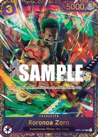 Roronoa Zoro - OP01-025 (Treasure Cup) (OP01-025) [One Piece Promotion Cards] Foil One Piece Single Bandai