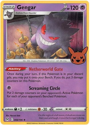 Gengar (2022 Copyright Date) (66) Holofoil [Misc: Trick or Trade BOOster Bundle 2023] Pokemon Single Pokémon