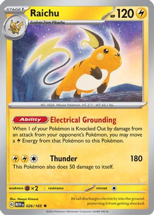 Raichu (26) - [SV: Scarlet & Violet 151] Reverse Holofoil Pokemon Single Pokémon