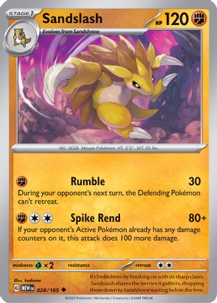Sandslash (28) Reverse Holofoil [SV: Scarlet & Violet 151] Pokemon Single Pokémon
