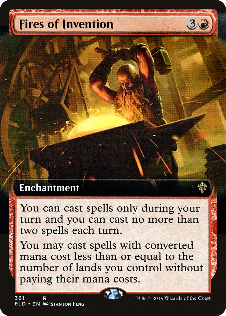 Fires of Invention (ELD-361) [Throne of Eldraine] (Extended Art) MTG Single Wizards of the Coast