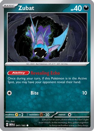 Zubat (41) Reverse Holofoil [SV: Scarlet & Violet 151] Pokemon Single Pokémon