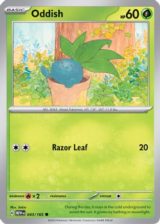Oddish (43) Reverse Holofoil [SV: Scarlet & Violet 151] Pokemon Single Pokémon