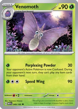 Venomoth (49) Reverse Holofoil [SV: Scarlet & Violet 151] Pokemon Single Pokémon
