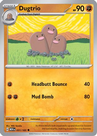 Dugtrio (51) [SV: Scarlet & Violet 151] Pokemon Single Pokémon