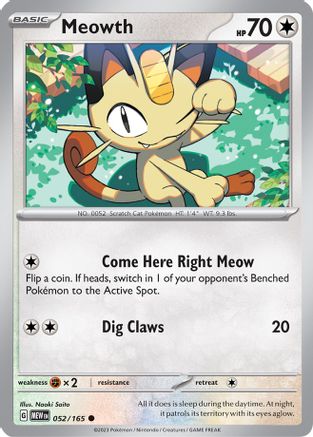 Meowth (52) [SV: Scarlet & Violet 151] Pokemon Single Pokémon