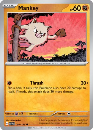 Mankey (56) Reverse Holofoil [SV: Scarlet & Violet 151] Pokemon Single Pokémon